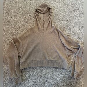 ALO Yoga Taupe Ribbed Women's Cowl Sweater